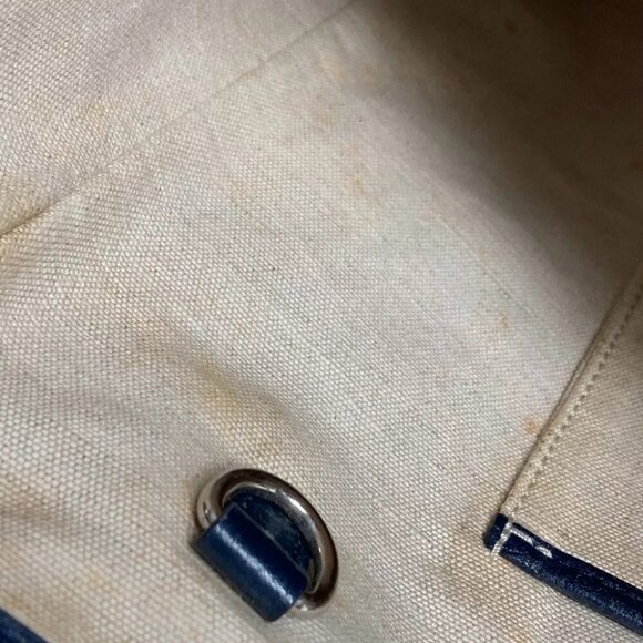 CELINE Old Sulky Tote Bag 2WAY Bag Crossbody Shoulder Bag Leather/PVC blue/Navy - Picture 13 of 16